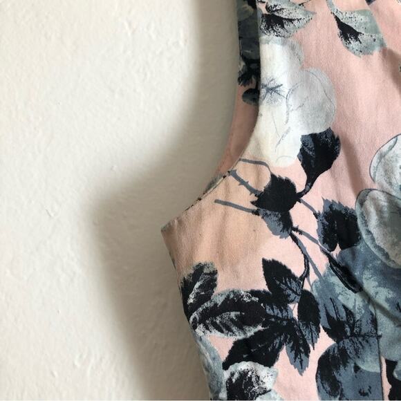 Modcloth IXIA Contrast As You Can Pink and Blue Floral Skater Pinup Tank Dress - Picture 4 of 8